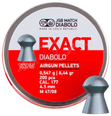 Кулі пневм JSB Diabolo Exact, 4,5 мм, 0,547 гр. (200шт/уп) 26425 фото