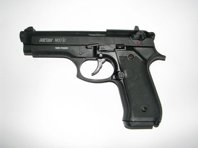 Пистолет стартовый Retay Mod.92, 9мм Цвет - Black (1195.03.20) 189 фото