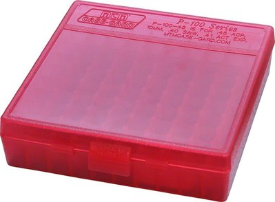 Коробка для набоїв MTM кал. 45 ACP; 10мм Auto; 40 S&W. Кількість – 100 шт. Колір - червоний (1773.08.46) 84343 фото