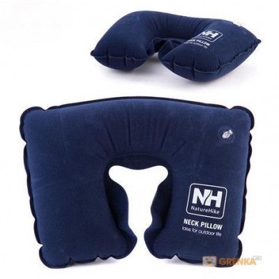 Надувна подушка Inflatable Travel Neck Pillow dark blue 47215 фото