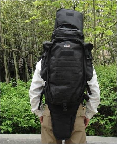Рюкзак мисливця 20 л із чохлом для рушниці (130 см) чорний 5472 фото
