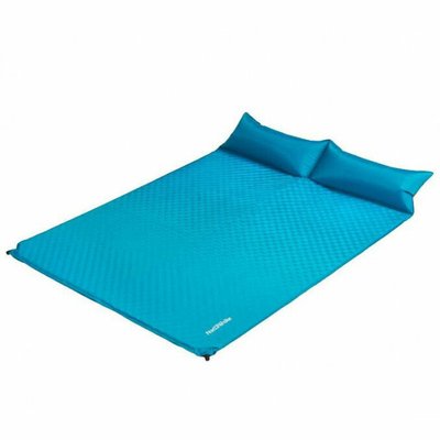 Коврик самонадувний двомісний з подушкою Naturehike NH18Q010-D, 25 мм, блакитний 122020 фото