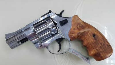 Револьвер STALKER S 4мм 2.5" нікель, коричнева рукоять 32595 фото