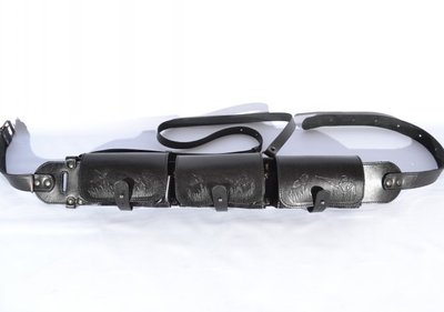 Патронташ на пояс двухрядный на 36 патронов закрытый кожаный черный (5700/1) 1686 фото