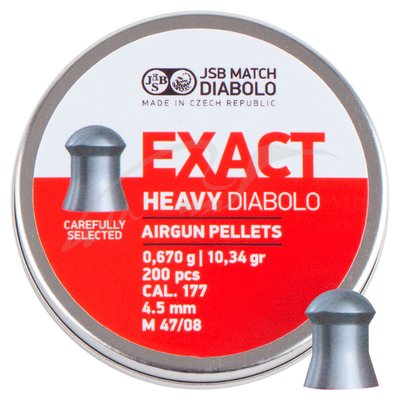 Свинцеві кулі JSB Diabolo Exact Heavy 4,5мм 0,67г 200 шт (1453.05.69) 26426 фото