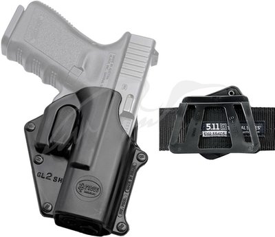 Кобура Fobus для Glock 17,19 з кріпленням на ремінь, поворотна, замок на скобі ц:black 26053 фото