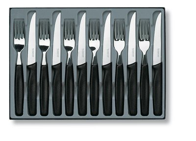 Набір кухонний Table Set 12шт з чорн. ручкою (6 ножів 11см хв., 6 виделок) 48793 фото