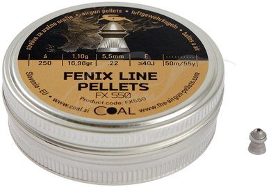 Кулі пневматичні Coal Fenix Line кал. 5.5 мм 1.1 г 250 шт/уп 122294 фото