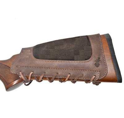 Патронташ на приклад шкіра Ретро зі вставкою коричневий (10206/2) 546 фото