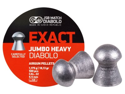 Кулі пневматичні JSB Jumbo Heavy. Кал. 5.52 мм. Вага - 1.17 г. 500 шт/уп (1453.05.35) 33037 фото