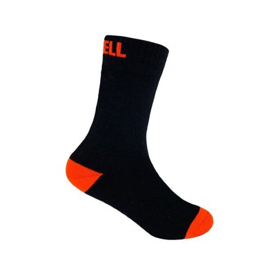 Шкарпетки дитячі водонепроникні Dexshell Ultra Thin Children Sock L 20-22 см чорний/помаранчевий 118098 фото