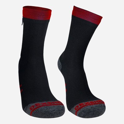Водонепроникні шкарпетки DexShell Running Lite DS20610REDL L Чорні з червоним (6954358920661) 118099 фото