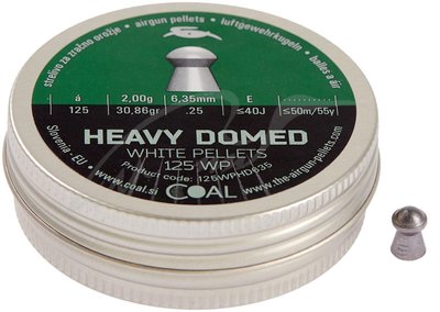 Кулі пневматичні Coal Heavy Domed кал. 6.35 мм 2 г 125 шт/уп 122323 фото