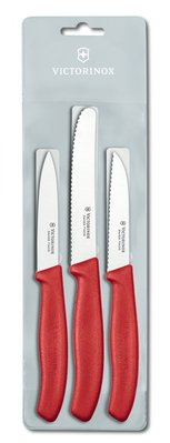 Набор кухонный SwissClassic Paring Set 3 ножа с крас. ручкой (8,8,11см) 48655 фото