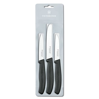 Набір кухонний SwissClassic Paring Set 3 ножа з чорним. ручкою (8,8,11см) 48657 фото