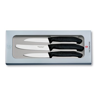 Набір кухонний SwissClassic Paring Set 3 ножа з чорним. ручкою (8,8,11см) (GB) 48659 фото