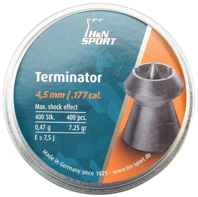 Свинцеві кулі H&N Terminator 4,5 мм 0,47 г 400 шт (92214500003/2) 26222 фото