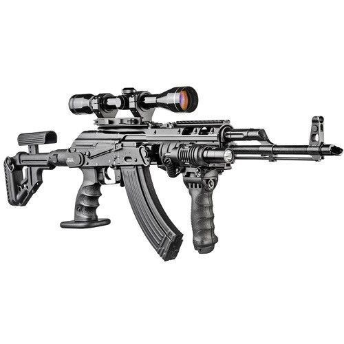 Приклад складний FAB для АКМС (складний вниз), щока, що регулюється, чорний (UAS-AKMS) 20534 фото