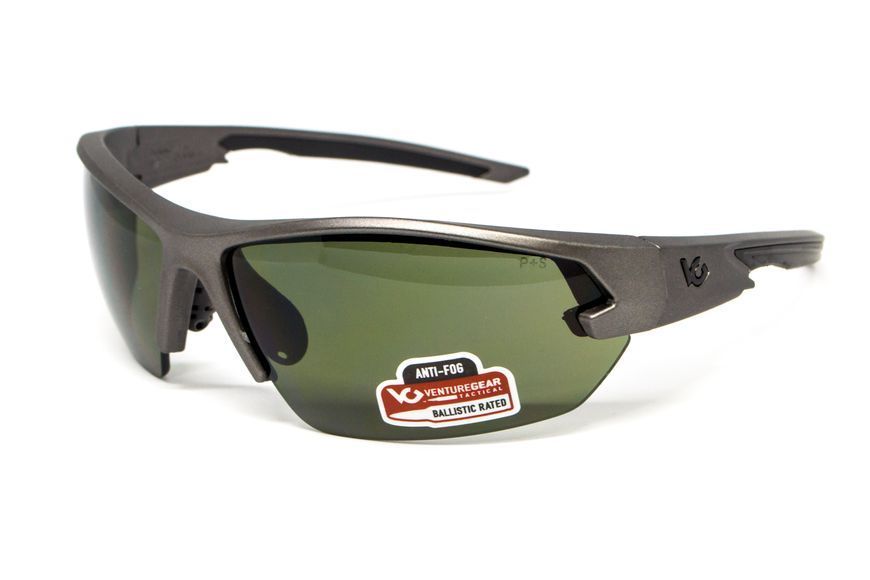 Защитные очки Venture Gear Tactical Semtex 2.0 Gun Metal (forest gray) Anti-Fog, чёрно-зелёные в оправе цвета "тёмный металлик" VG-SEMGM-FGR1 фото