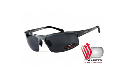 Темные очки с поляризацией BluWater Alumination 5 (gray) (gun metal) Polarized (4АЛЮМ5-Г20П) 108057 фото