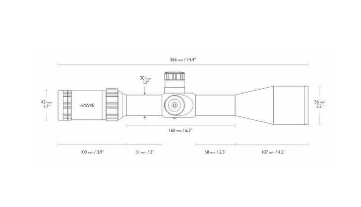 Прицел оптический Hawke Sidewinder 4-16x50 SF (SR PRO IR) (925707) 13128 фото