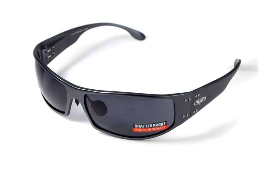 Очки защитные открытые Global Vision Bad-Ass-2 GunMetal (gray), серые в тёмной металлической оправе 1БЕД2-ГМ20 фото