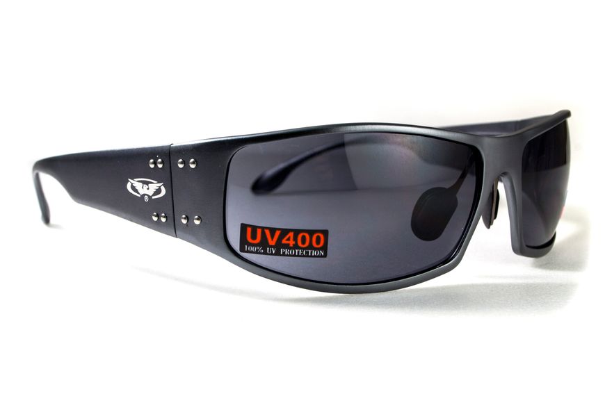 Очки защитные открытые Global Vision Bad-Ass-2 GunMetal (gray), серые в тёмной металлической оправе 1БЕД2-ГМ20 фото