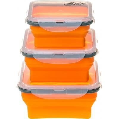 Набор туристической посуды Tramp из 3х контейнеров силиконовых 400/700/1000ml orange (TRC-089-orange) 31860 фото