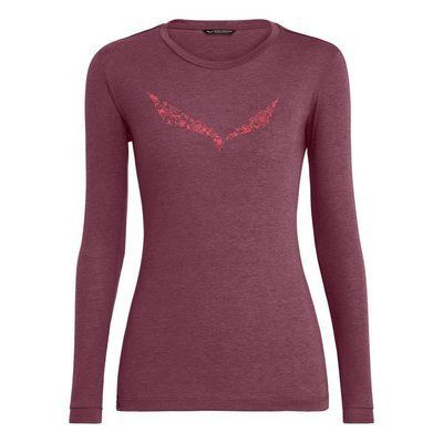 Футболка Salewa Solidlogo Dry L/S Tee Wms 38/32 Бордовий (013.002.9337) 116455 фото