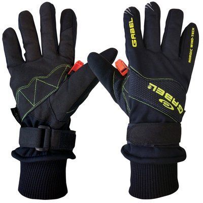 Рукавицы для скандинавской ходьбы Gabel Wind Tech N.C.S. Black/Green M (8015012100008) DAS301171 фото