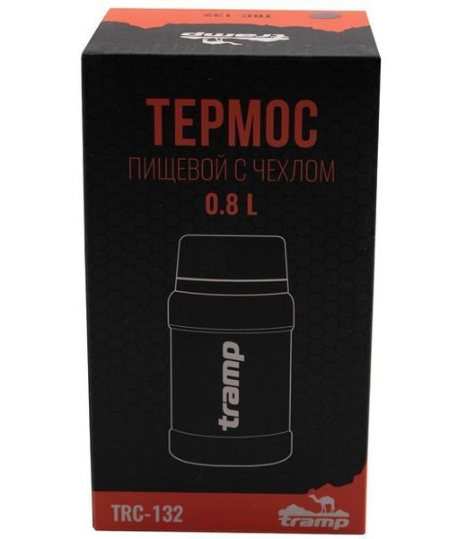 Термос для їжі з широким горлом та ложкою Tramp 800 мл харчовий з чохлом Зелений (TRC-132-olive) 123614 фото
