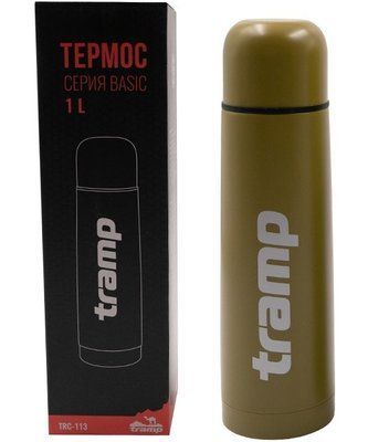 Термос для чаю та кави Tramp Basic 1 л з кнопкою Хакі (TRC-113-khaki) 123615 фото