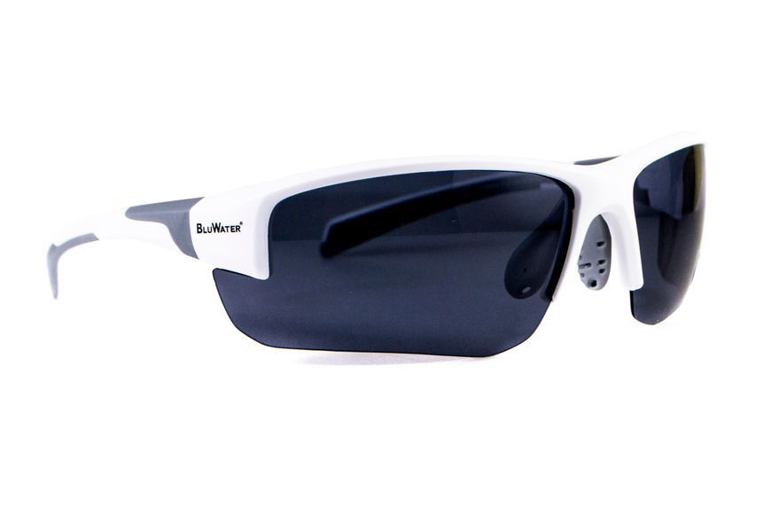 Очки BluWater Samson-3 White Polarized (gray), серые в белой оправе BW-SAM3W-GR2 фото