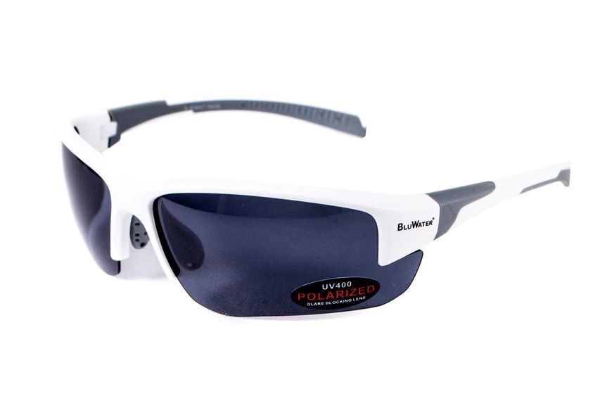 Очки BluWater Samson-3 White Polarized (gray), серые в белой оправе BW-SAM3W-GR2 фото
