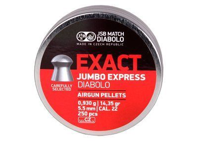 Пули пневм JSB Diabolo Exact Jumbo Express 5,52 мм 0,930 гр. (250 шт/уп) 3221 фото