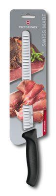 Кухонний ніж SwissClassic Slicing 25см закругл. ніс, рифл. з чорн. ручкою (блістер) 48749 фото