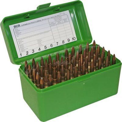 Коробка MTM RM-50 на 50 патронов кал. 243 Win и 308 Win. Цвет &ndash; зеленый (1773.04.74) 27123 фото