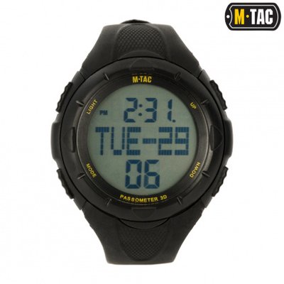 M-Tac годинник тактичний з крокоміром Black (50001002) 87781 фото