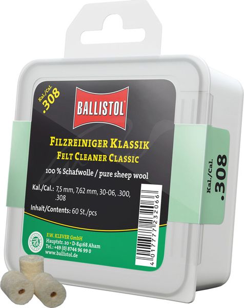 Патч для чищення Ballistol повстяний спеціальний для кал. 308. 60шт/уп (429.00.91) 59923 фото