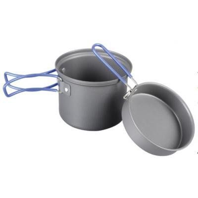 Кастрюля-кружка 0,9 л. анодированная с крышкой-сковородкой (TRC-039) 31831 фото