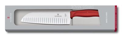 Кухонний ніж SwissClassic Santoku 17см рифл. з крас. ручкою (GB) 48754 фото