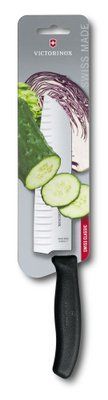 Кухонний ніж SwissClassic Santoku 17см рифл. з чорн. ручкою (блістер) 48755 фото