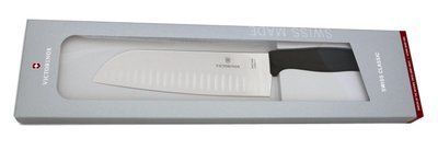 Кухонний ніж SwissClassic Santoku 17см рифл. з чорн. ручкою (GB) 48756 фото
