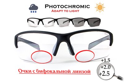 Бифокальные фотохромные защитные очки Global Vision Hercules-7 Photo. Bif. (+2.5) (clear) прозрачные фотохромные 1HERC724-BIF25 фото