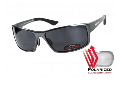 Темные очки с поляризацией BluWater Alumination 1 (gray) (gun metal) Polarized (4АЛЮМ1-Г20П) 108120 фото