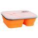 Контейнер 2 отсека силиконовый (900ml) с ловилкой orange (TRC-090-orange) 31862 фото 1