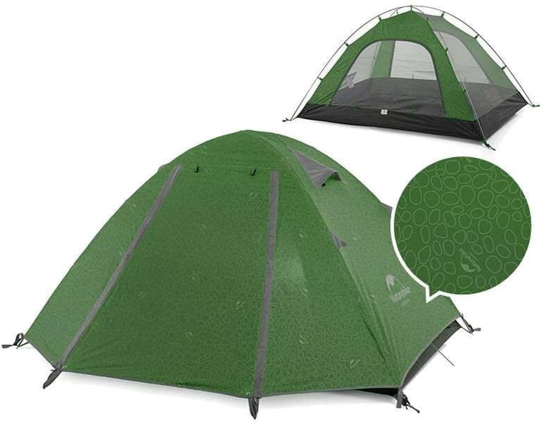 Палатка четырехместная Naturehike P-Series NH18Z044-P, 210T65D Темно-зеленая (6927595762646) 121977 фото