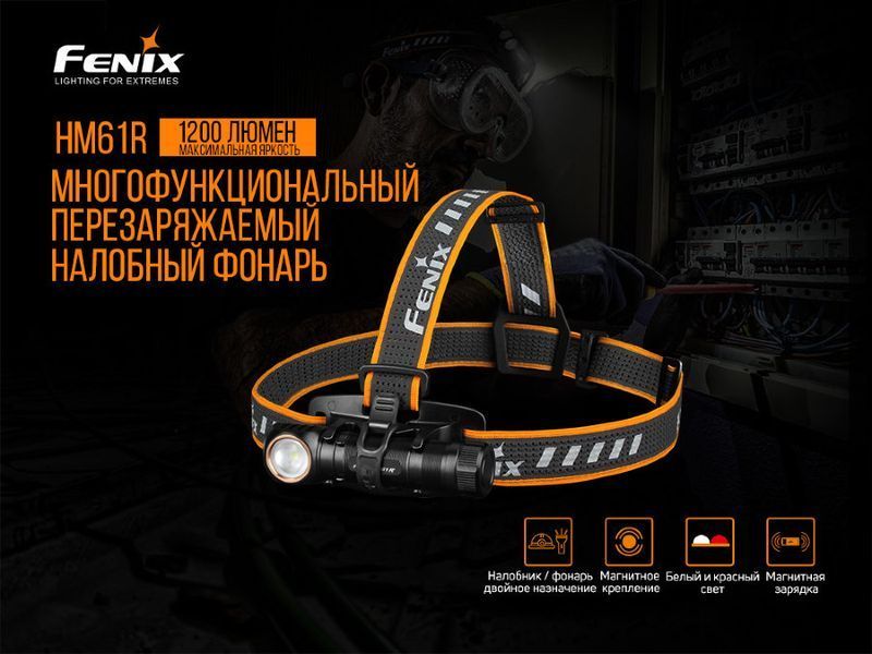 Налобний ліхтар Fenix HM61R + Складаний ніж Ruike S22 Коричневий (HM61RS22br) 122986 фото