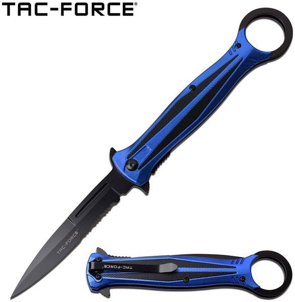 Ніж Tac-Force TF-986BL Чорно-синій 117673 фото