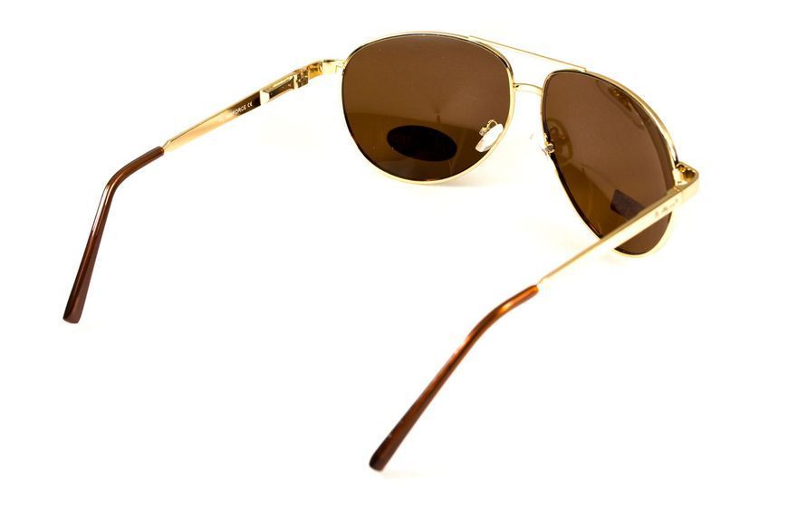 Темні окуляри з поляризацією BluWater Airforce (brown) (gold metal) Polarized (4ЕІРФ-ЗМ50П) 108257 фото